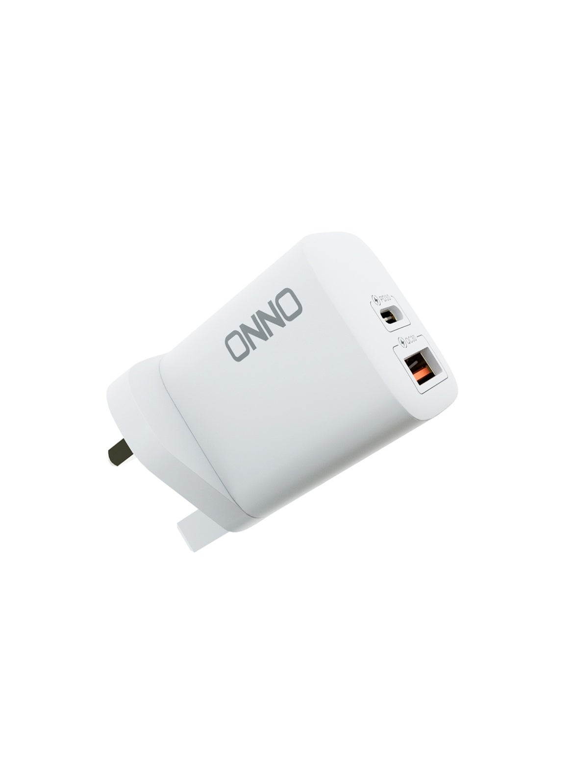 Onno 30W Mini PD GaN Wall Charger Fast Charging Plug USB C + USB A Compact Travel Dual-Port Fast Charger,Supports tPD & QC Fast Charging Protocols, Compact Wall Charger for MacBook Pro/Air, iPad Pro, Galaxy Phone, Android Phone, iOS Phone, Pixel, and More UK Standard